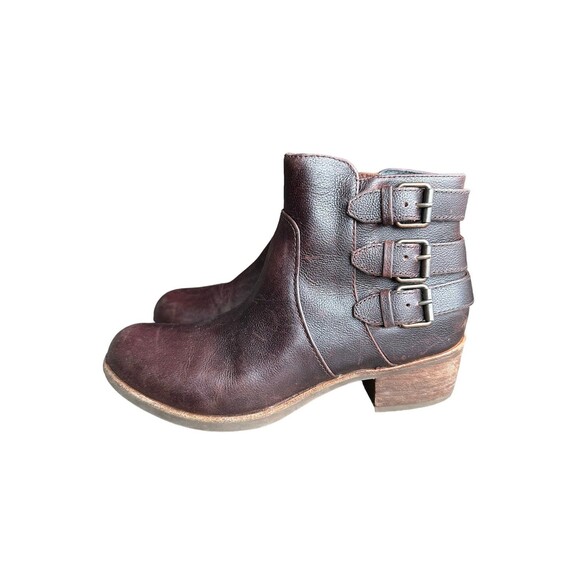 Ugg Volta Brown Leather Ankle Booties Size 8 - Picture 2 of 6